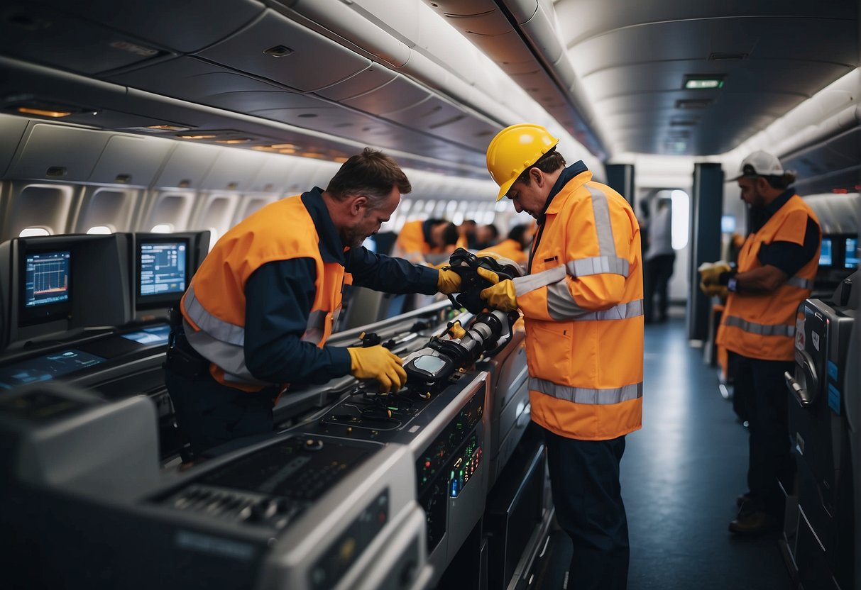 Safety and Maintenance crews service international flights