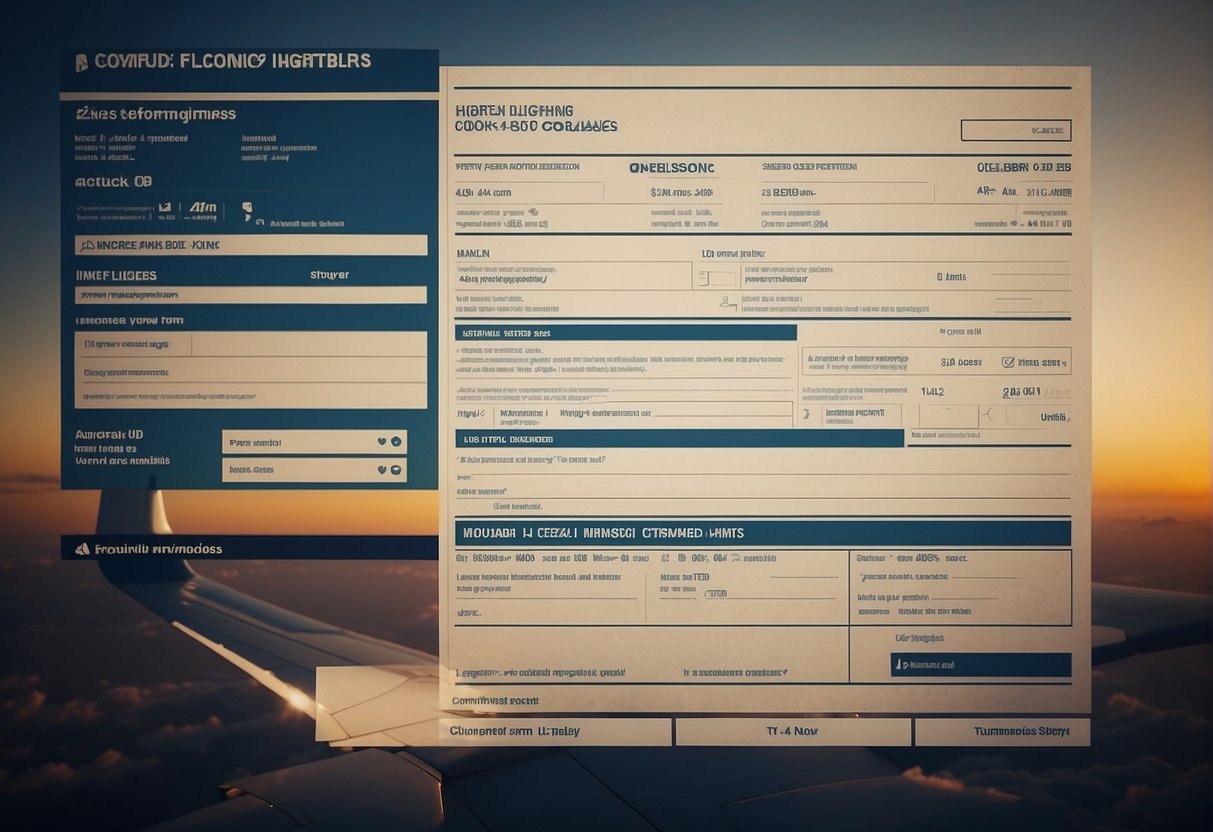 A computer screen displaying an airline booking form for unaccompanied minors on international flights