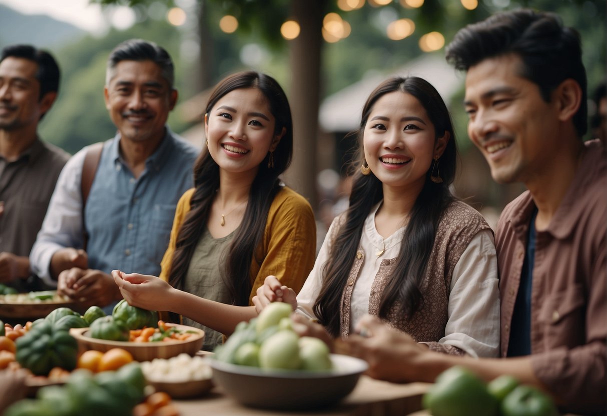 A group of people from different cultures engage in various activities, such as dancing, cooking, and learning traditional crafts, while planning international travel